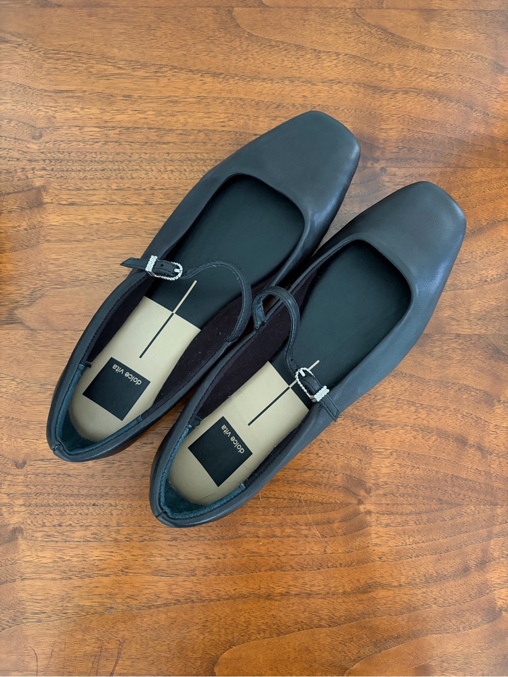 Dolce Vita Black Square-Toe Mary Jane Flats